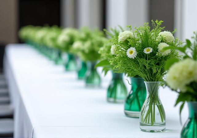 Arreglo floral minimalista para eventos corporativos